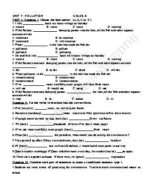 Bài tập Tiếng Anh Lớp 8 - Unit 7+8